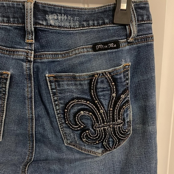 Miss Me Slim Boot Cut Jeans women’s W27 L34 heavily distressed soft 96% cotton - Picture 6 of 9